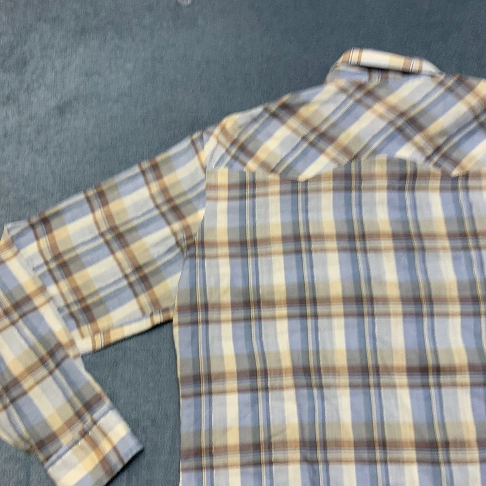 Levi's Western Shirt Men Large Multicolor Plaid Cowboy Rodeo Collared Snap Front